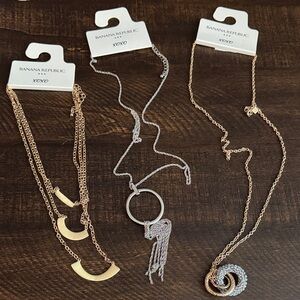 Banana Republic Gold and Silver Necklace Trio